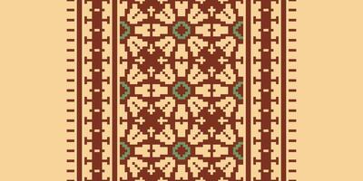 Pakistani dresses pattern Seamless Mughal architecture Motif embroidery, Pixel Ikat embroidery Design for Print pattern vintage flower folk navajo patchwork pattern vector