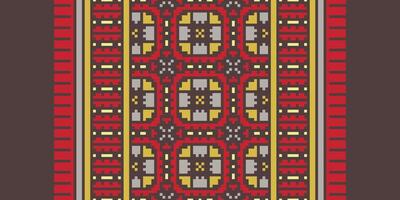 Anarkali Pattern Seamless Mughal architecture Motif embroidery, Pixel Ikat embroidery Design for Print jacquard slavic pattern folklore pattern kente arabesque vector