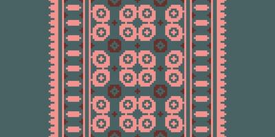 Anarkali Pattern Seamless Scandinavian pattern Motif embroidery, Pixel Ikat embroidery Design for Print tie dyeing pillowcase sambal puri kurti mughal architecture vector