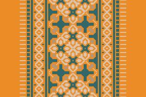 Anarkali frock design Seamless Native American, Motif embroidery, Pixel Ikat embroidery Design for Print kurta pattern mughal motifs tapestry pattern floral repeat vector