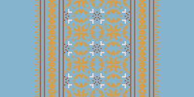 Anarkali Pattern Seamless Scandinavian pattern Motif embroidery, Pixel Ikat embroidery Design for Print figure tribal ink on cloth patola sari vector