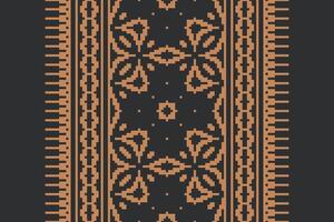 Anarkali frock design Seamless Bandana print silk Motif embroidery, Pixel Ikat embroidery Design for Print indonesian batik motif embroidery native american kurta mughal design vector