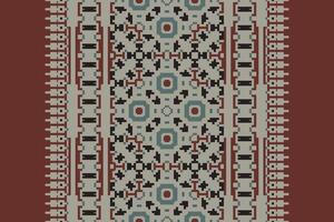 Anarkali frock design Seamless Native American, Motif embroidery, Pixel Ikat embroidery Design for Print jacquard slavic pattern folklore pattern kente arabesque vector