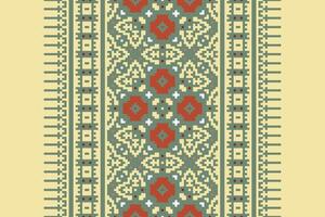 Anarkali frock design Seamless Bandana print silk Motif embroidery, Pixel Ikat embroidery Design for Print scandinavian pattern saree ethnic nativity gypsy pattern vector