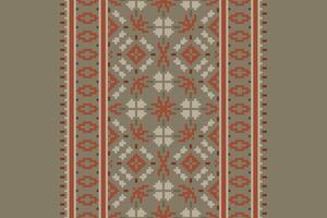 Anarkali frock design Seamless Scandinavian pattern Motif embroidery, Pixel Ikat embroidery Design for Print endless arabesque cloth dupatta shawl bandana print silk kurta men vector