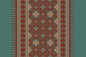 Anarkali frock design Seamless Scandinavian pattern Motif embroidery, Pixel Ikat embroidery Design for Print indigenous art aboriginal art pattern floral kurti mughal border vector
