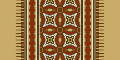 Nordic pattern Seamless Native American, Motif embroidery, Pixel Ikat embroidery Design for Print Texture fabric saree sari carpet. kurta patola saree vector