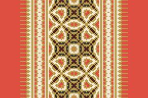 Anarkali frock design Seamless Scandinavian pattern Motif embroidery, Pixel Ikat embroidery Design for Print scandinavian pattern saree ethnic nativity gypsy pattern vector