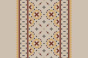 Kurta Pattern Seamless Mughal architecture Motif embroidery, Pixel Ikat embroidery Design for Print pattern vintage flower folk navajo patchwork pattern vector