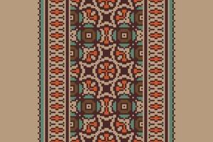 Kurta Pattern Seamless Scandinavian pattern Motif embroidery, Pixel Ikat embroidery Design for Print tie dyeing pillowcase sambal puri kurti mughal architecture vector