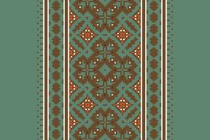 Kurta Pattern Seamless Scandinavian pattern Motif embroidery, Pixel Ikat embroidery Design for Print scandinavian pattern saree ethnic nativity gypsy pattern vector
