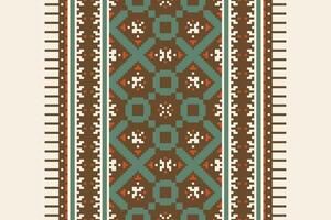 Kurta Pattern Seamless Scandinavian pattern Motif embroidery, Pixel Ikat embroidery Design for Print pattern vintage flower folk navajo patchwork pattern vector