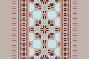 Punjabi Pattern Seamless Native American, Motif embroidery, Pixel Ikat embroidery Design for Print tie dyeing pillowcase sambal puri kurti mughal architecture vector