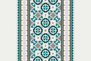 Punjabi Pattern Seamless Mughal architecture Motif embroidery, Pixel Ikat embroidery Design for Print endless arabesque cloth dupatta shawl bandana print silk kurta men vector