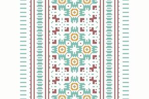 Punjabi Pattern Seamless Mughal architecture Motif embroidery, Pixel Ikat embroidery Design for Print scandinavian pattern saree ethnic nativity gypsy pattern vector