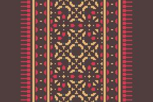 Punjabi Pattern Seamless Mughal architecture Motif embroidery, Pixel Ikat embroidery Design for Print kurta pattern mughal motifs tapestry pattern floral repeat vector