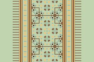 Punjabi Pattern Seamless Scandinavian pattern Motif embroidery, Pixel Ikat embroidery Design for Print indigenous art aboriginal art pattern floral kurti mughal border vector