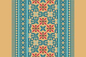 Punjabi Pattern Seamless Mughal architecture Motif embroidery, Pixel Ikat embroidery Design for Print tie dyeing pillowcase sambal puri kurti mughal architecture vector