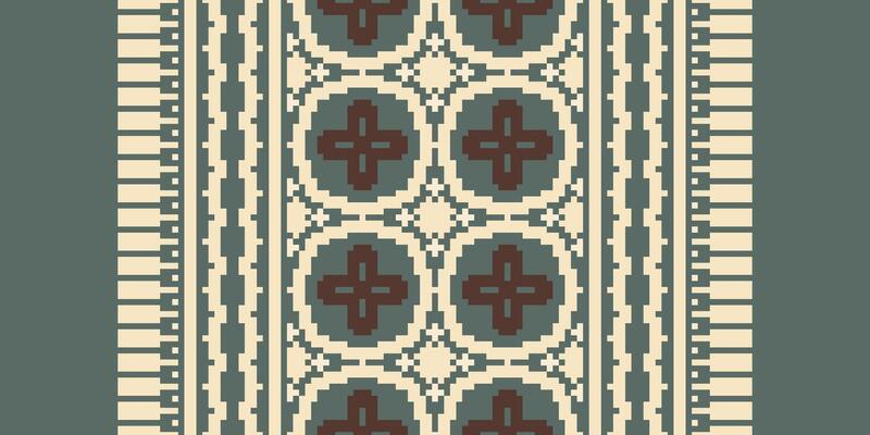 Motif folklore pattern Seamless Bandana print silk Motif embroidery, Pixel Ikat embroidery Design for Print endless arabesque cloth dupatta shawl bandana print silk kurta men