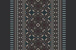 Churidar Pattern Seamless Scandinavian pattern Motif embroidery, Pixel Ikat embroidery Design for Print tie dyeing pillowcase sambal puri kurti mughal architecture vector