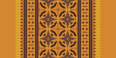 Nordic pattern Seamless Bandana print silk Motif embroidery, Pixel Ikat embroidery Design for Print pattern vintage flower folk navajo patchwork pattern vector