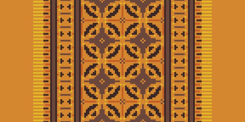 Nordic pattern Seamless Bandana print silk Motif embroidery, Pixel Ikat embroidery Design for Print pattern vintage flower folk navajo patchwork pattern
