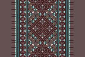 Dhoti Pattern Seamless Bandana print silk Motif embroidery, Pixel Ikat embroidery Design for Print tie dyeing pillowcase sambal puri kurti mughal architecture vector