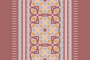 Dhoti Pattern Seamless Mughal architecture Motif embroidery, Pixel Ikat embroidery Design for Print Texture fabric saree sari carpet. kurta patola saree vector