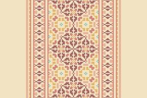 Dhoti Pattern Seamless Mughal architecture Motif embroidery, Pixel Ikat embroidery Design for Print figure tribal ink on cloth patola sari vector