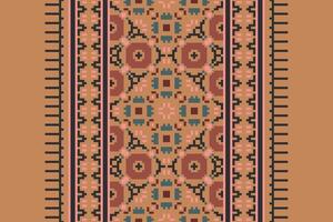 Dhoti Pattern Seamless Mughal architecture Motif embroidery, Pixel Ikat embroidery Design for Print indonesian batik motif embroidery native american kurta mughal design vector
