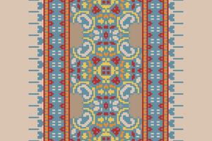 Dhoti Pattern Seamless Scandinavian pattern Motif embroidery, Pixel Ikat embroidery Design for Print indonesian batik motif embroidery native american kurta mughal design vector