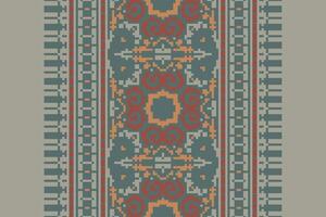 Dhoti Pattern Seamless Scandinavian pattern Motif embroidery, Pixel Ikat embroidery Design for Print scandinavian pattern saree ethnic nativity gypsy pattern vector