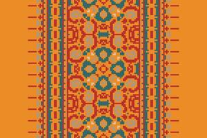 Dhoti Pattern Seamless Scandinavian pattern Motif embroidery, Pixel Ikat embroidery Design for Print vyshyvanka placemat quilt sarong sarong beach kurtis Indian motifs vector