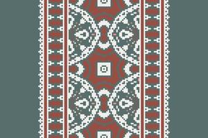 Dhoti Pattern Seamless Scandinavian pattern Motif embroidery, Pixel Ikat embroidery Design for Print figure tribal ink on cloth patola sari vector