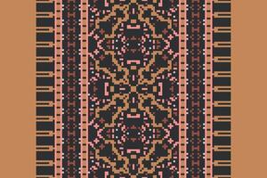 Dhoti Pattern Seamless Scandinavian pattern Motif embroidery, Pixel Ikat embroidery Design for Print egyptian pattern tibetan mandala bandanna vector