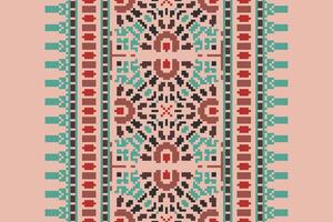 Dhoti Pants Pattern Seamless Native American, Motif embroidery, Pixel Ikat embroidery Design for Print Texture fabric saree sari carpet. kurta patola saree vector