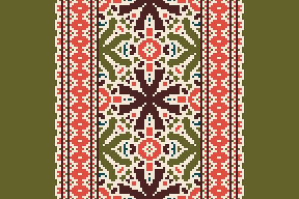 Dhoti Pants Pattern Seamless Mughal architecture Motif embroidery, Pixel Ikat embroidery Design for Print pattern vintage flower folk navajo patchwork pattern