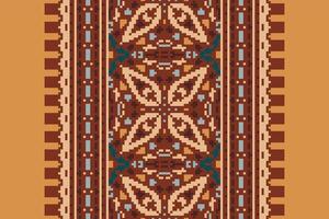 Dhoti Pants Pattern Seamless Scandinavian pattern Motif embroidery, Pixel Ikat embroidery Design for Print Texture fabric saree sari carpet. kurta patola saree vector