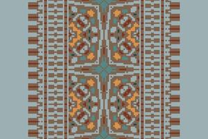 Dhoti Pants Pattern Seamless Scandinavian pattern Motif embroidery, Pixel Ikat embroidery Design for Print indonesian batik motif embroidery native american kurta mughal design vector