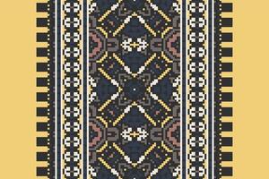 Plazo pattern Seamless Native American, Motif embroidery, Pixel Ikat embroidery Design for Print indigenous art aboriginal art pattern floral kurti mughal border vector