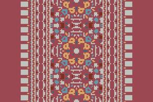 Plazo pattern Seamless Bandana print silk Motif embroidery, Pixel Ikat embroidery Design for Print scandinavian pattern saree ethnic nativity gypsy pattern vector