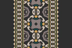 Plazo pattern Seamless Australian aboriginal pattern Motif embroidery, Pixel Ikat embroidery Design for Print indonesian batik motif embroidery native american kurta mughal design vector