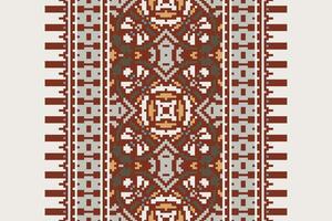 Plazo pattern Seamless Australian aboriginal pattern Motif embroidery, Pixel Ikat embroidery Design for Print Texture fabric saree sari carpet. kurta patola saree vector
