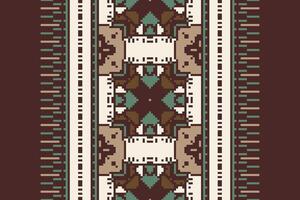 Plazo pattern Seamless Mughal architecture Motif embroidery, Pixel Ikat embroidery Design for Print indonesian batik motif embroidery native american kurta mughal design vector
