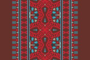 Plazo pattern Seamless Mughal architecture Motif embroidery, Pixel Ikat embroidery Design for Print pattern vintage flower folk navajo patchwork pattern vector