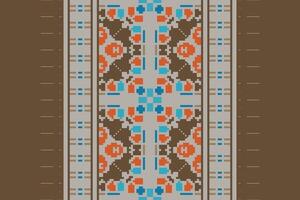 Banarasi Pattern Seamless Native American, Motif embroidery, Pixel Ikat embroidery Design for Print Texture fabric saree sari carpet. kurta patola saree vector