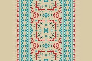 Plazo pattern Seamless Mughal architecture Motif embroidery, Pixel Ikat embroidery Design for Print figure tribal ink on cloth patola sari vector