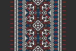 Banarasi Pattern Seamless Native American, Motif embroidery, Pixel Ikat embroidery Design for Print tie dyeing pillowcase sambal puri kurti mughal architecture vector
