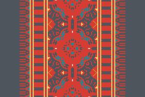 Banarasi Pattern Seamless Bandana print silk Motif embroidery, Pixel Ikat embroidery Design for Print tie dyeing pillowcase sambal puri kurti mughal architecture vector
