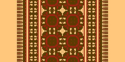 Nordic pattern Seamless Mughal architecture Motif embroidery, Pixel Ikat embroidery Design for Print endless arabesque cloth dupatta shawl bandana print silk kurta men vector